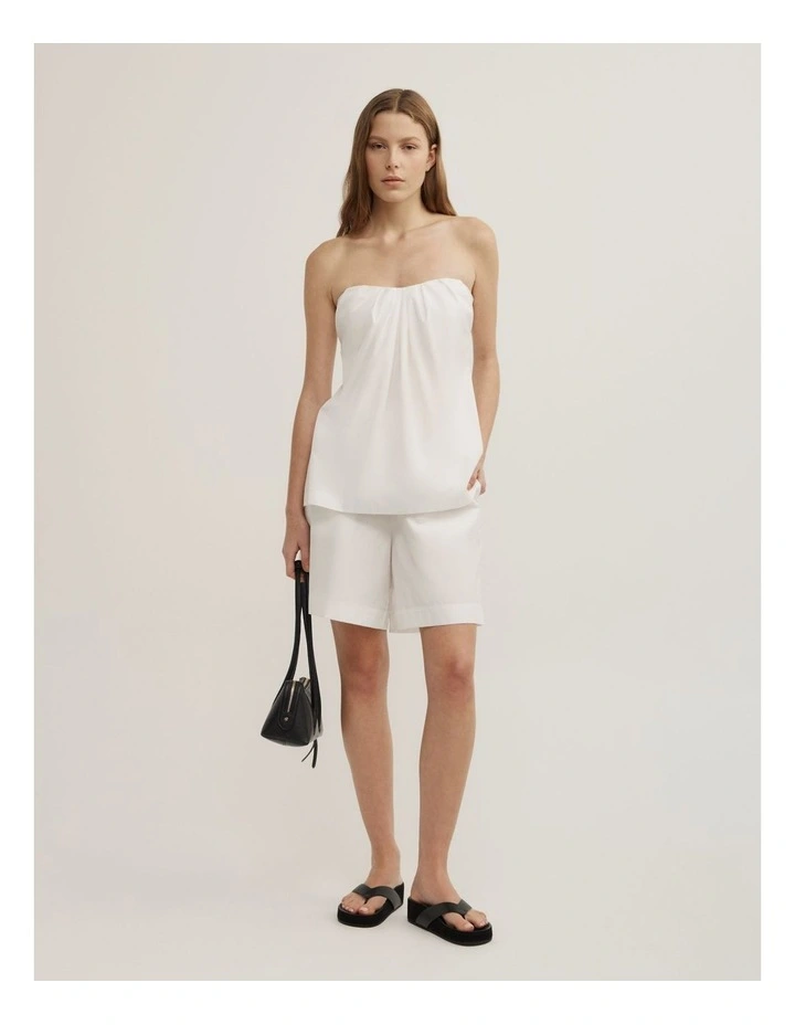 Gathered Bandeau Top in Fresh White image 2