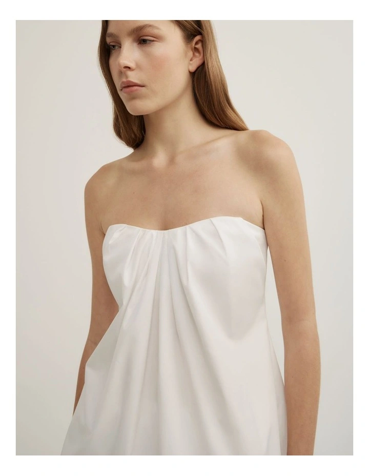 Gathered Bandeau Top in Fresh White image 3