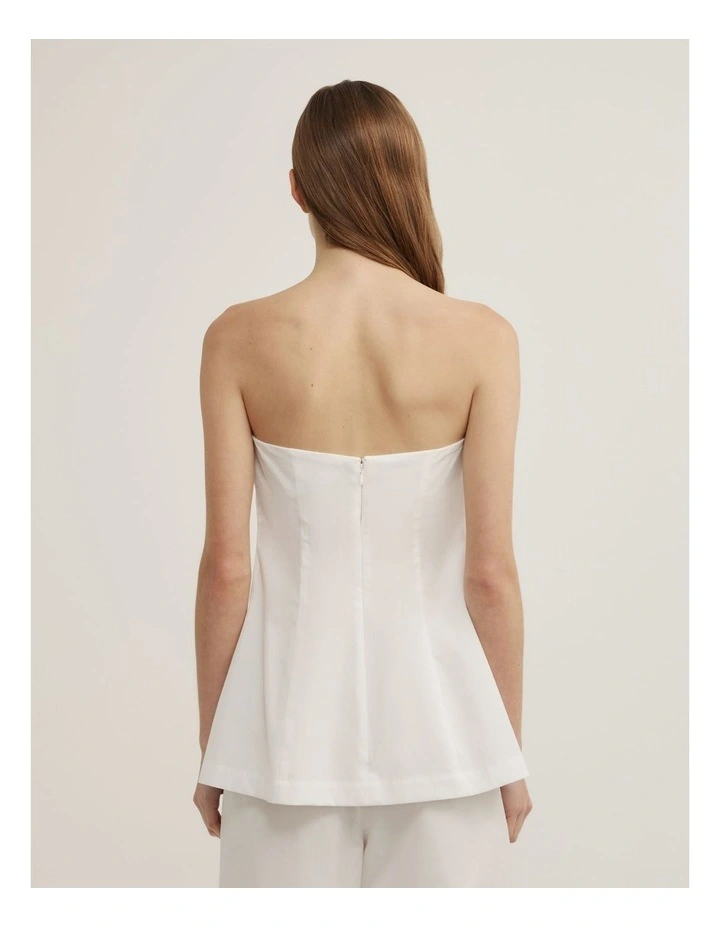 Gathered Bandeau Top in Fresh White image 4