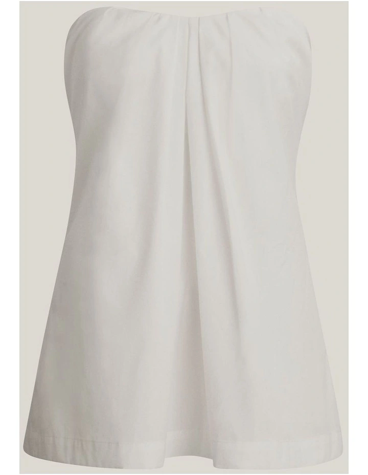 Gathered Bandeau Top in Fresh White image 5