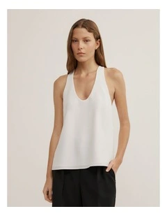 V-scoop Tank in Fresh White