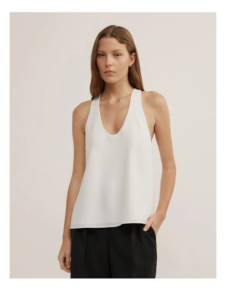 V-scoop Tank in Fresh White image 1
