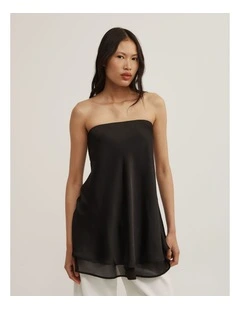 Sheer Trim Tunic in Black