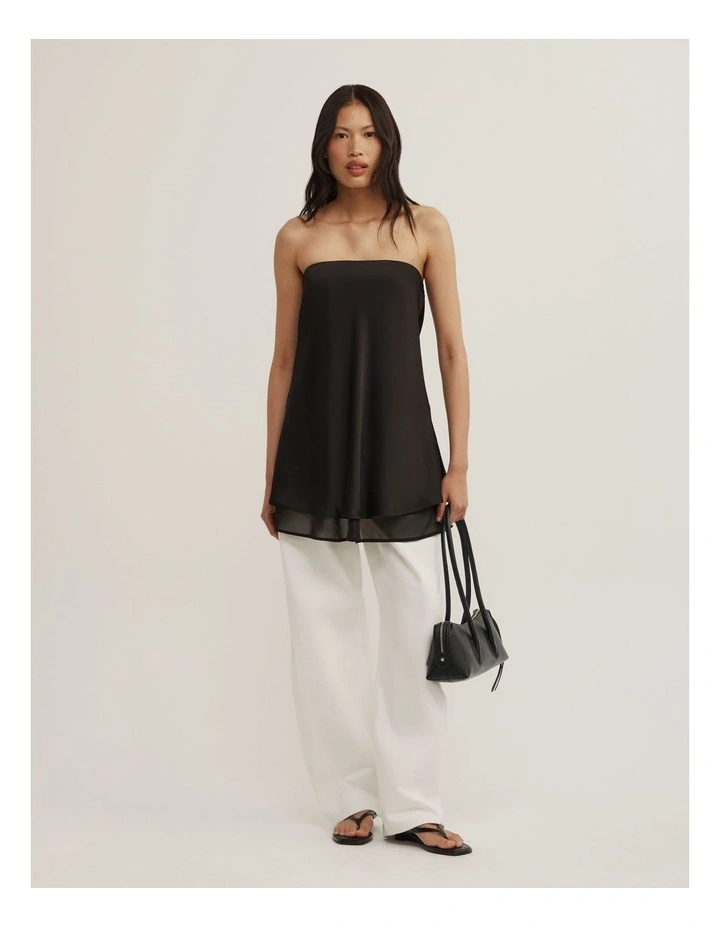 Sheer Trim Tunic in Black image 2
