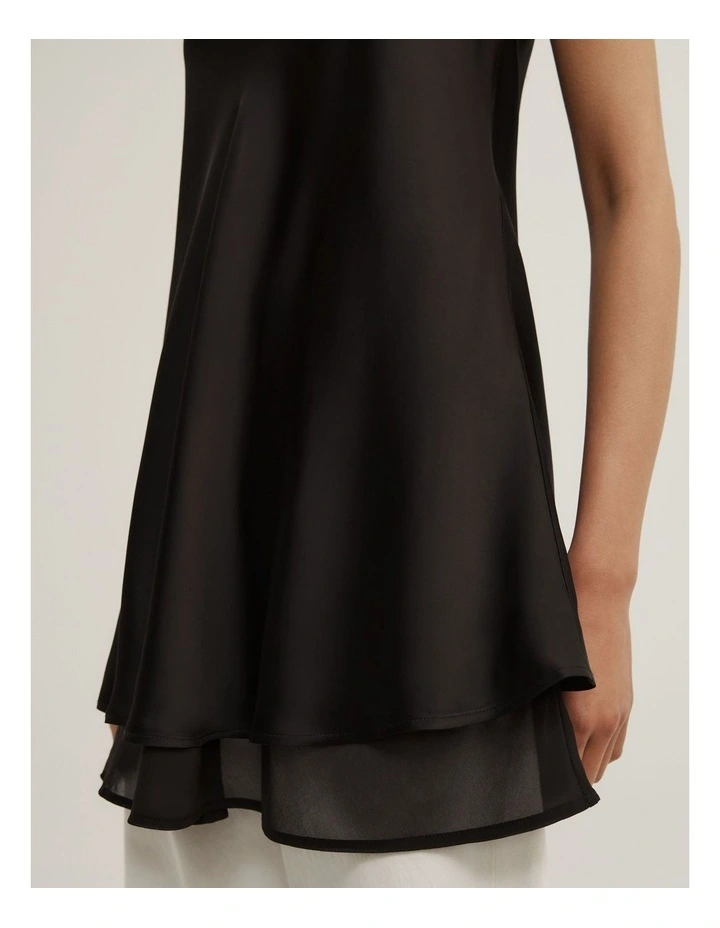 Sheer Trim Tunic in Black image 3