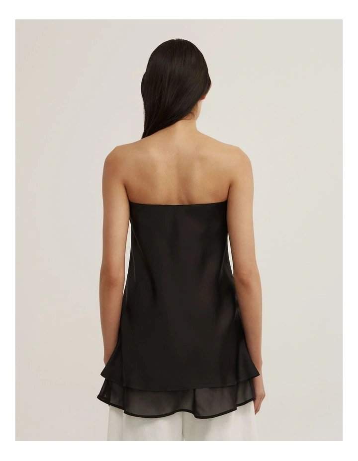 Sheer Trim Tunic in Black image 4