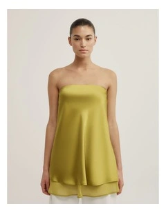 Sheer Trim Tunic in Chartreuse
