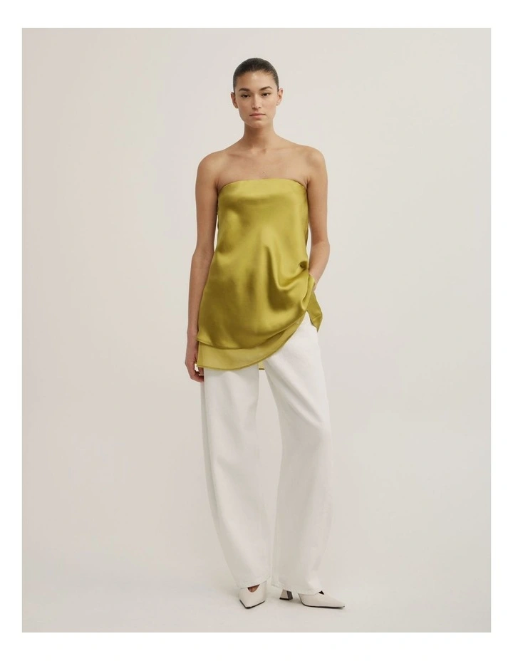 Sheer Trim Tunic in Chartreuse image 2