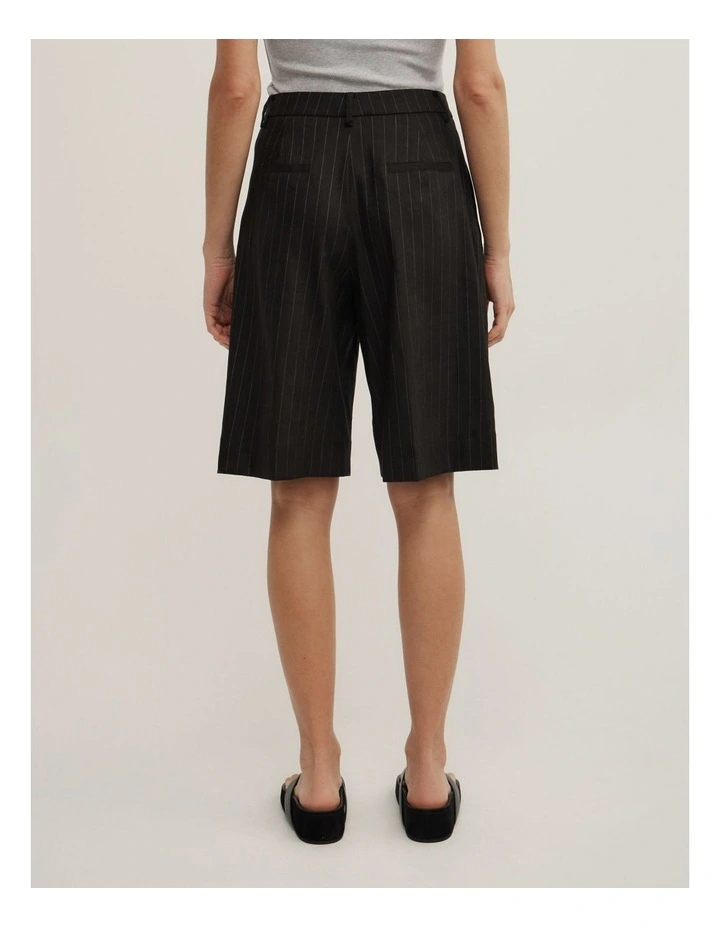 Pinstripe Bermuda Shorts in Black Pinstripe image 5