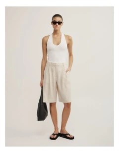 Pinstripe Bermuda Shorts in Chalk Pinstripe