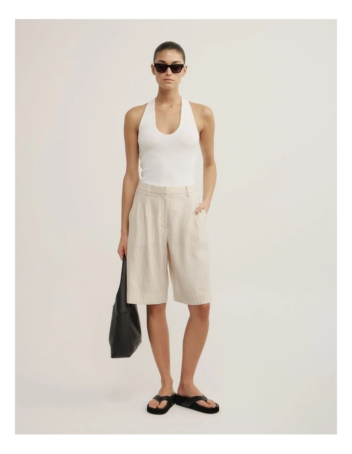 Pinstripe Bermuda Shorts in Chalk Pinstripe image 1