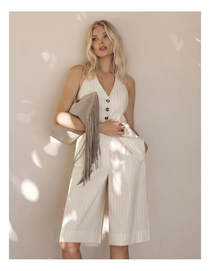 Pinstripe Bermuda Shorts in Chalk Pinstripe image 2