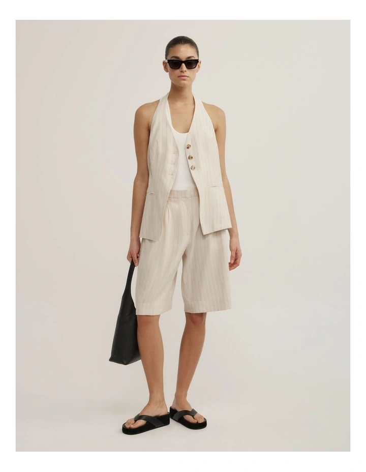 Pinstripe Bermuda Shorts in Chalk Pinstripe image 4