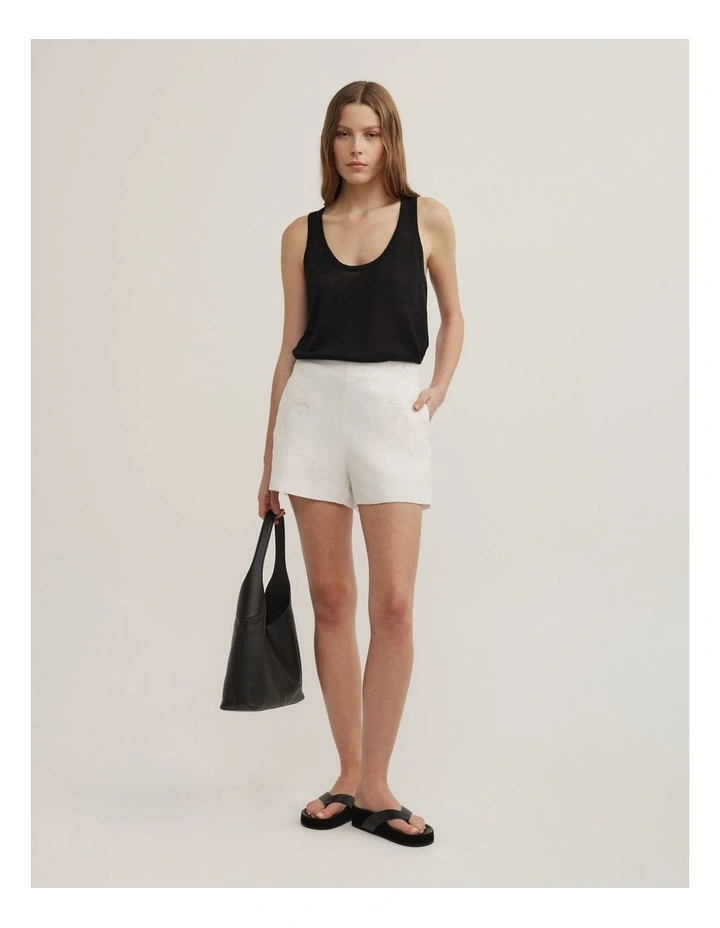 Cutwork Shorts in Fresh White image 1