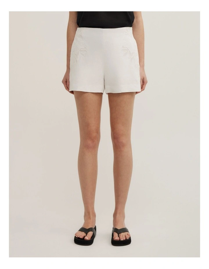 Cutwork Shorts in Fresh White image 2