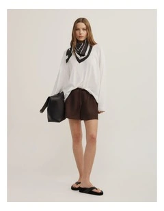 Bias Cut Shorts in Espresso