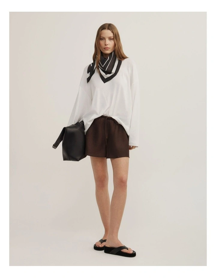 Bias Cut Shorts in Espresso image 1