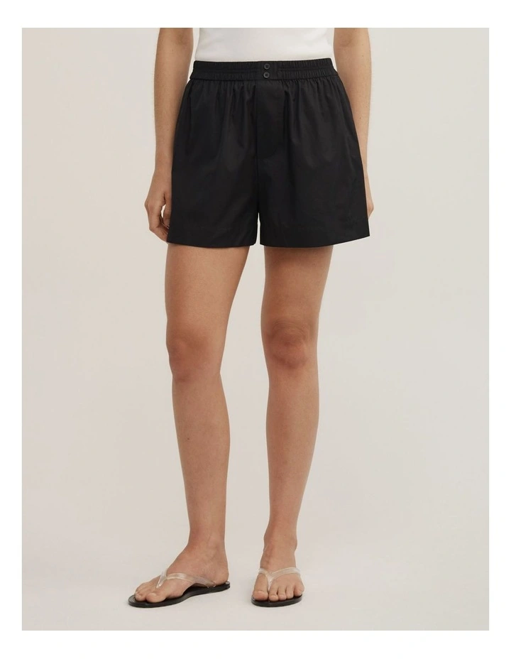 Poplin Boxer Short in Black image 2
