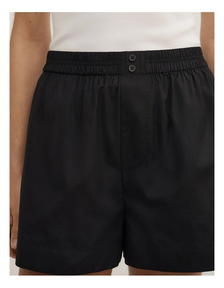 Poplin Boxer Short in Black image 3