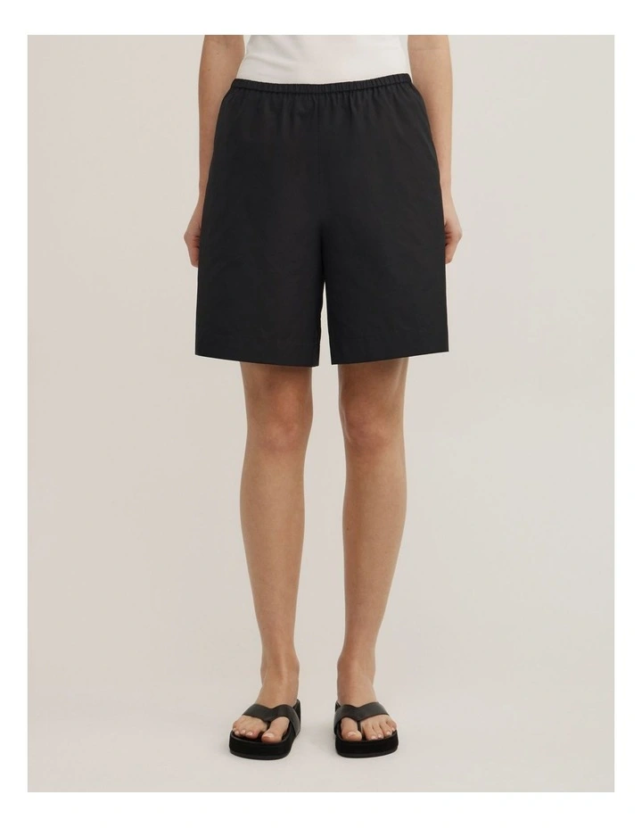 Poplin Bermuda Shorts in Black image 2