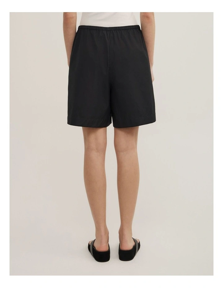 Poplin Bermuda Shorts in Black image 5