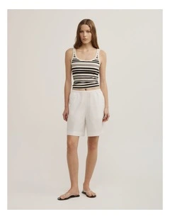 Poplin Bermuda Shorts in Fresh White