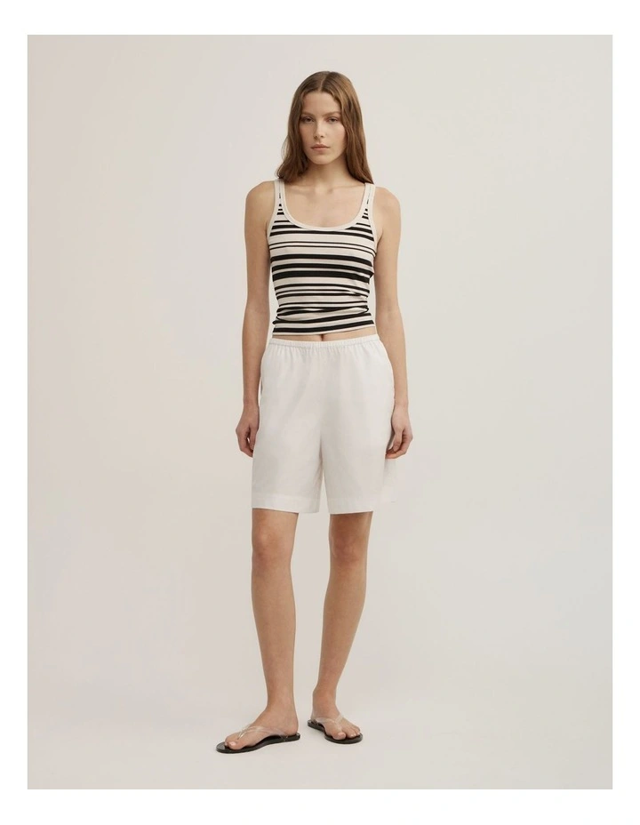 Poplin Bermuda Shorts in Fresh White image 1