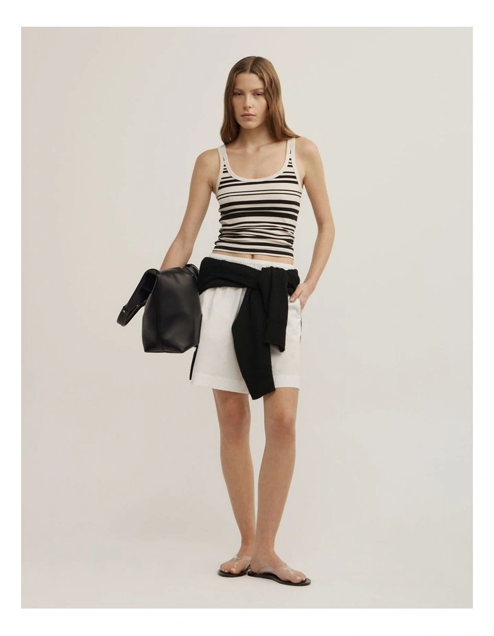 Poplin Bermuda Shorts in Fresh White image 3