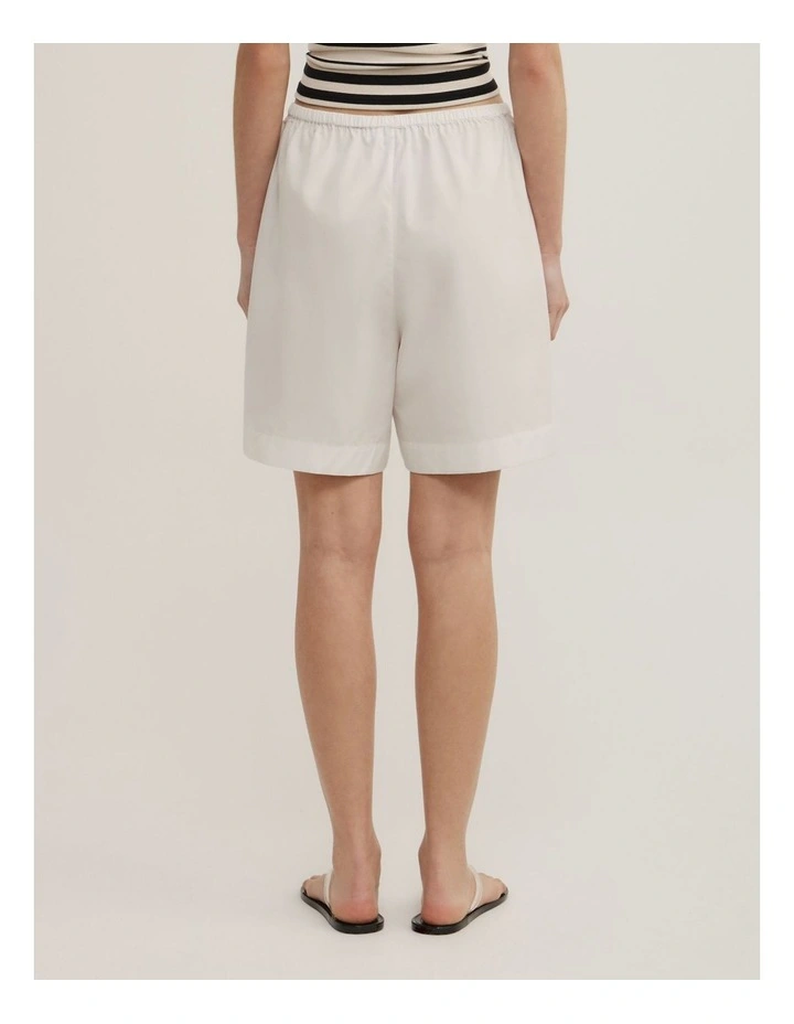 Poplin Bermuda Shorts in Fresh White image 5