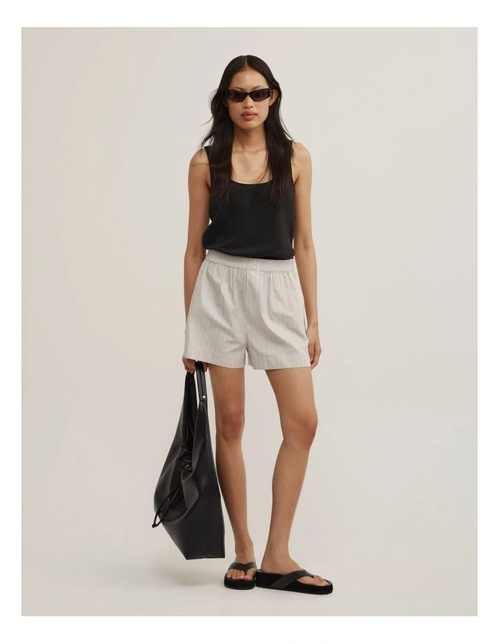 Poplin Boxer Short in Grey Stripe image 1