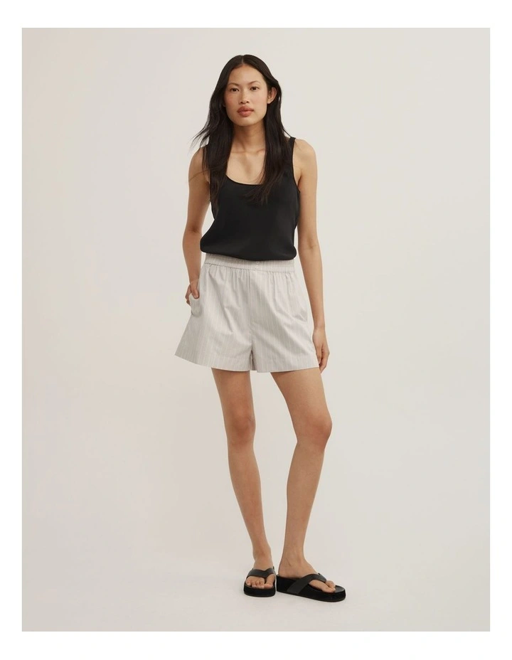 Poplin Boxer Short in Grey Stripe image 3