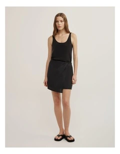 Wrap Mini Skirt in Black