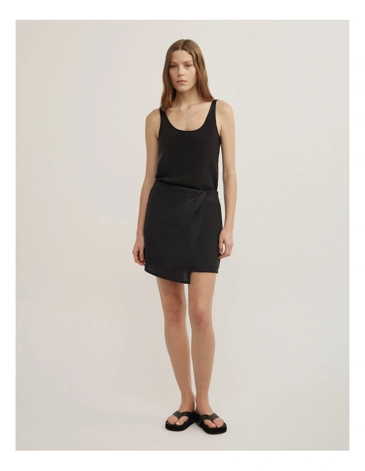 Wrap Mini Skirt in Black image 1