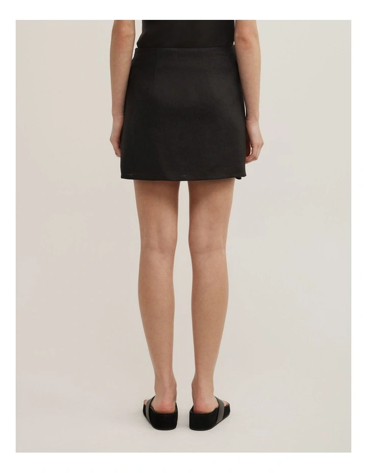 Wrap Mini Skirt in Black image 5