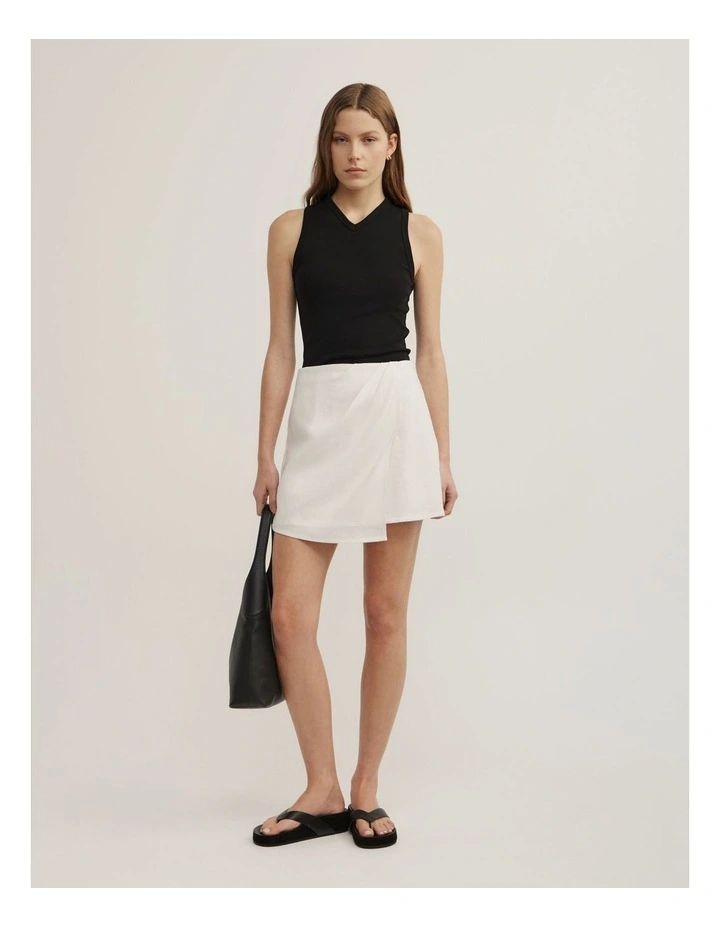 Wrap Mini Skirt in Fresh White image 1