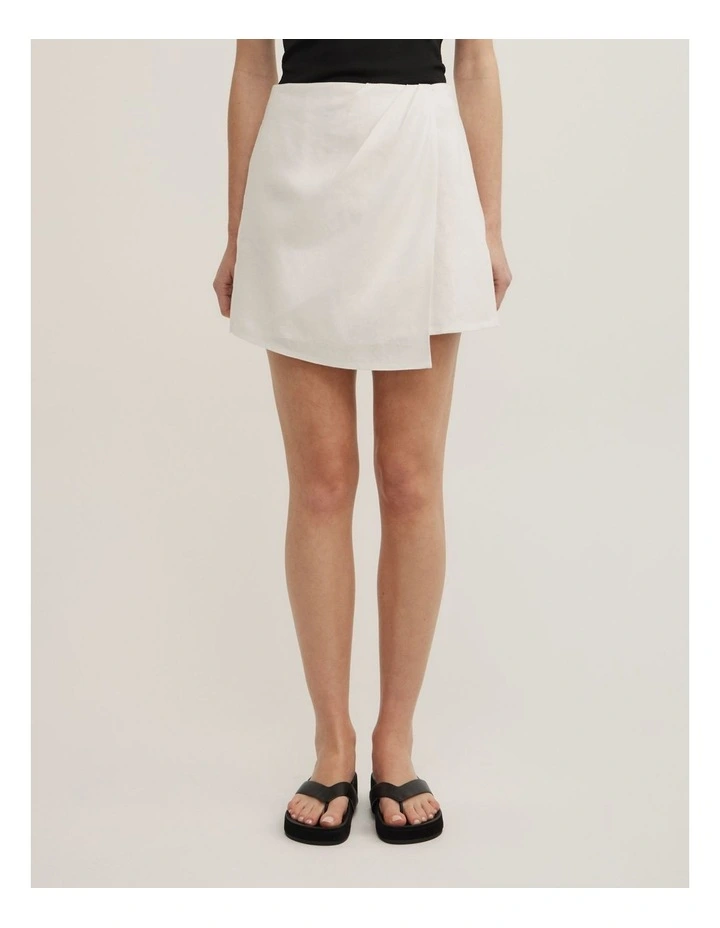Wrap Mini Skirt in Fresh White image 2