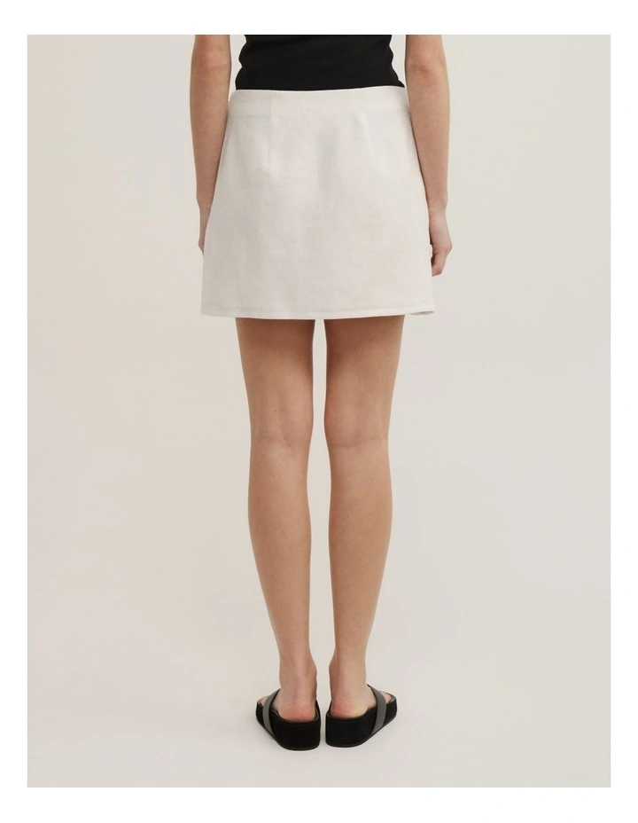 Wrap Mini Skirt in Fresh White image 4