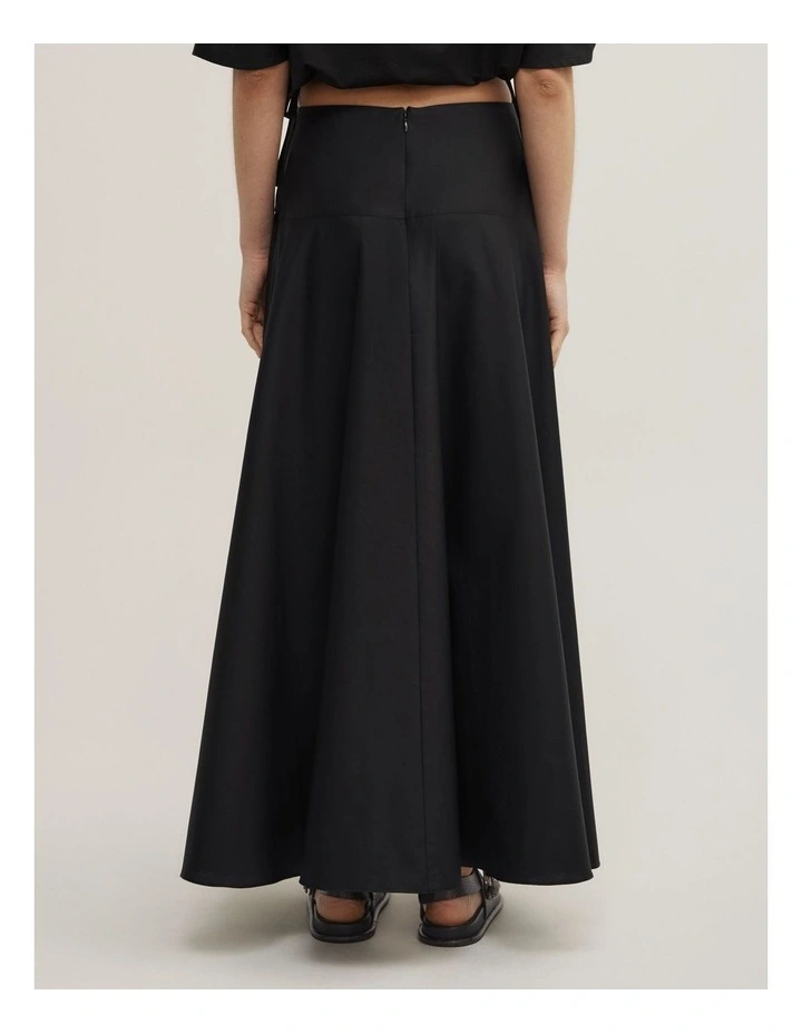 Cotton Basque Skirt in Black image 4