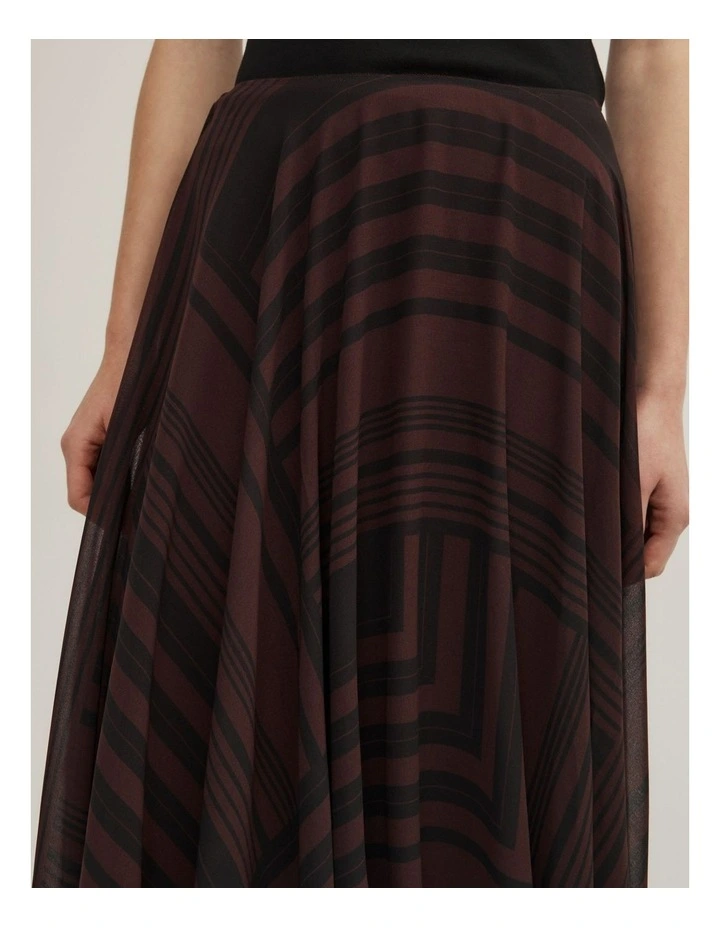Maxi Longline Skirt in Black Linear Stripe image 3