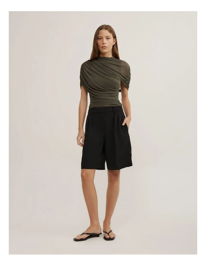 Mesh Cape Top in Olive image 4