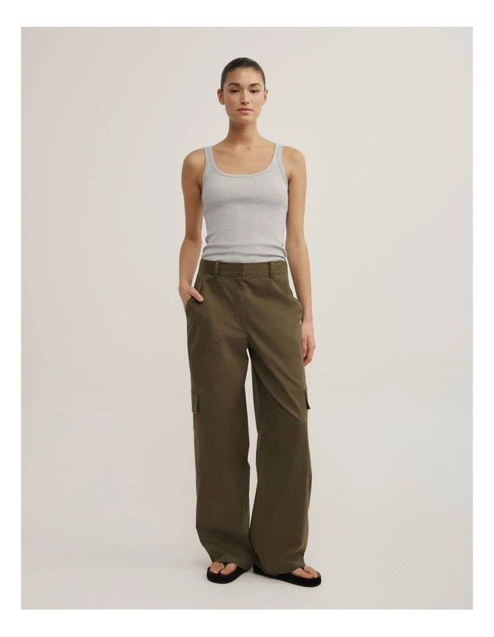 Fine Scoop Neck Tank in Light Grey Marle image 4