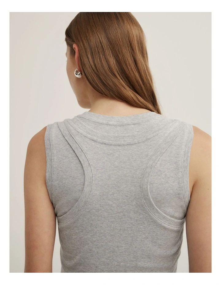 Overlay Tank in Light Grey Marle image 3