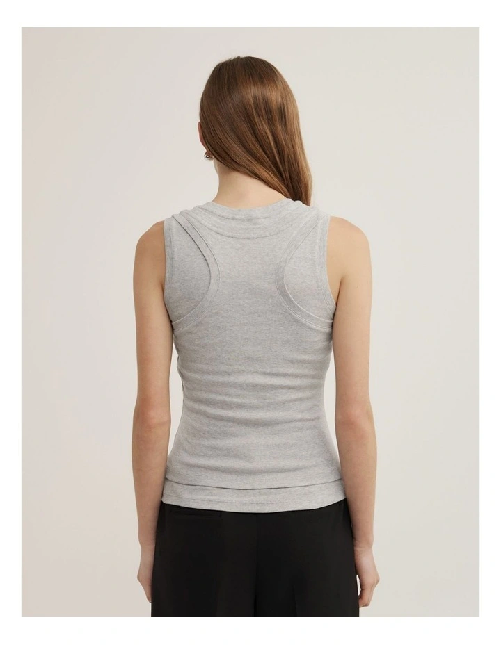 Overlay Tank in Light Grey Marle image 4