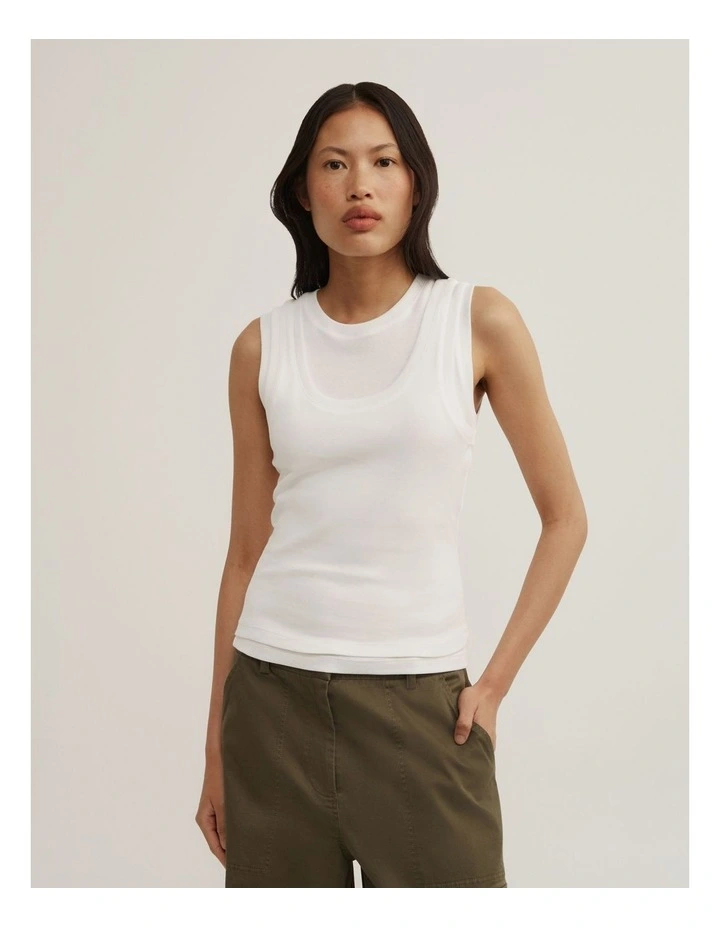Overlay Tank in Fresh White image 1
