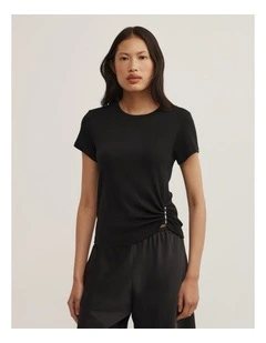Trim Detail Baby T-shirt in Black