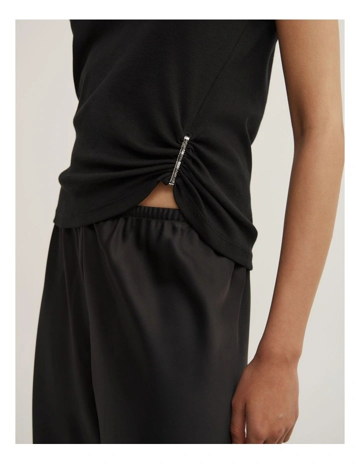Trim Detail Baby T-shirt in Black image 3