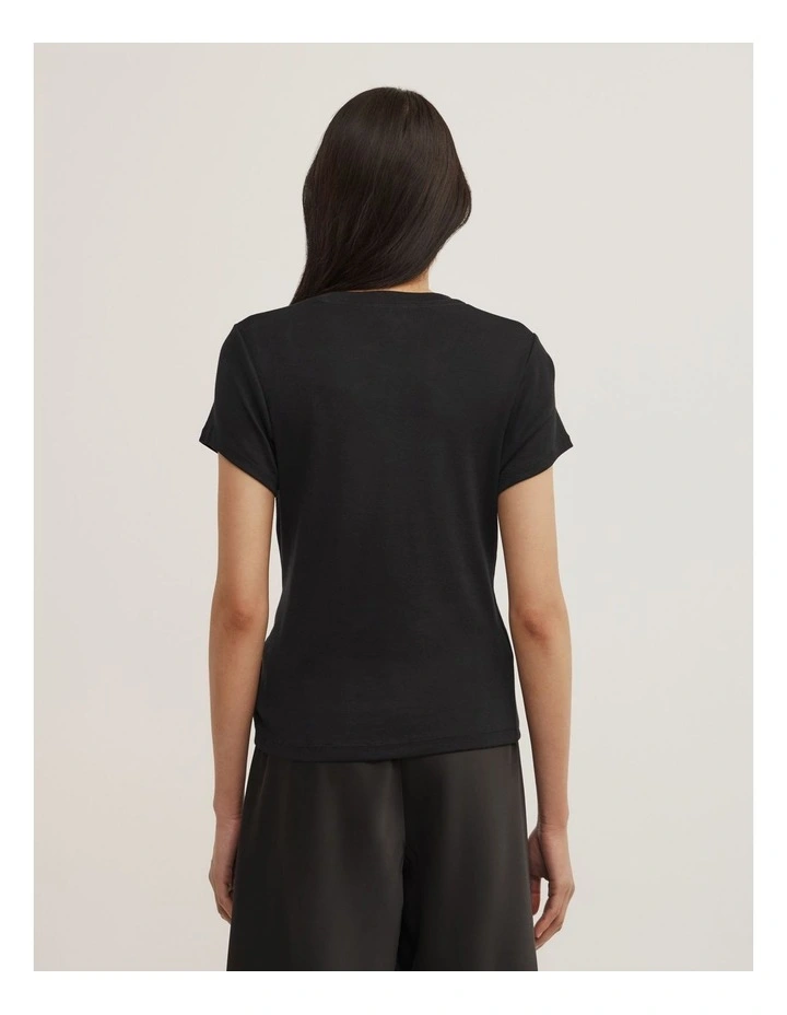 Trim Detail Baby T-shirt in Black image 4