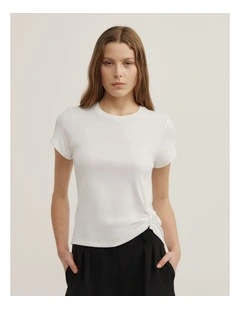 Trim Detail Baby T-shirt in Fresh White