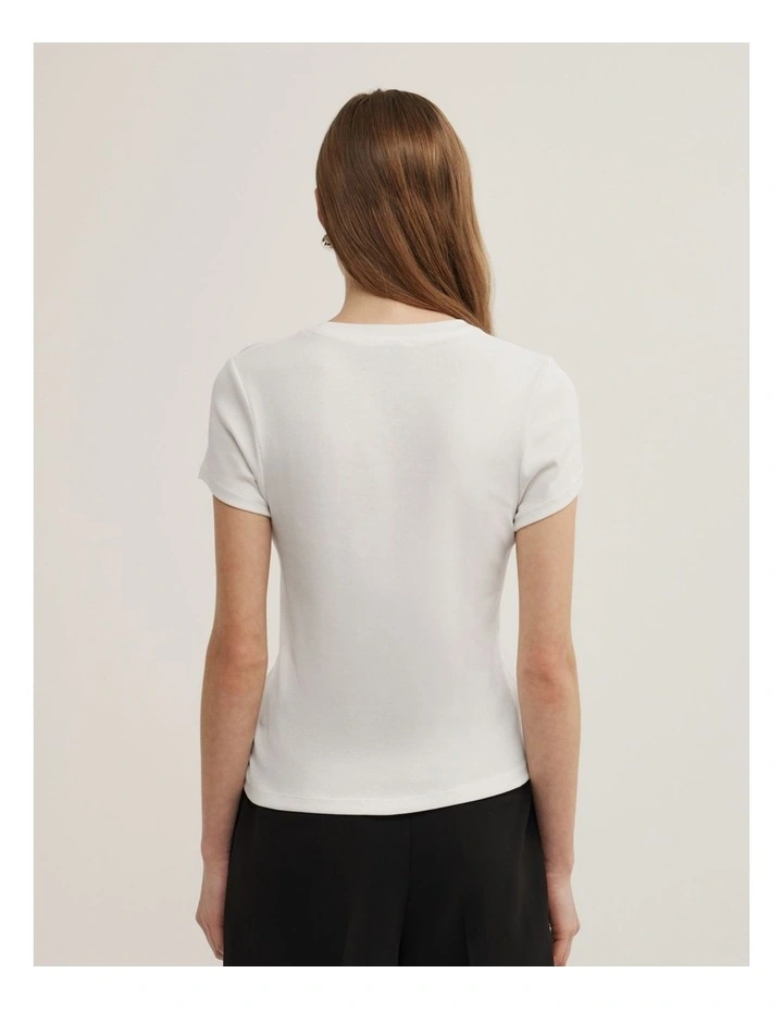 Trim Detail Baby T-shirt in Fresh White image 4