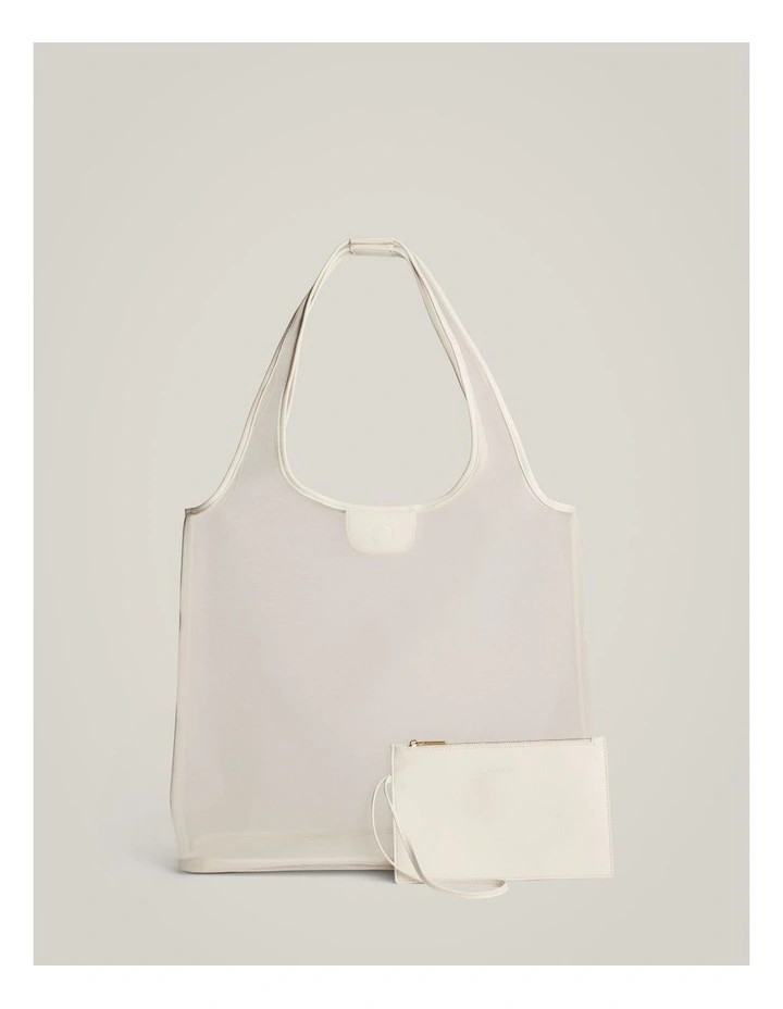 Elena Mesh Tote in Chalk image 1